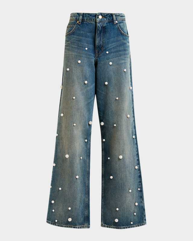 Held Pearl Embellished Jeans